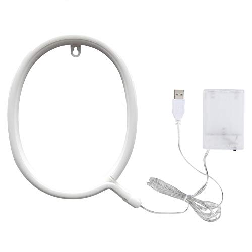 Luz de letra LED Lámpara decorativa con forma de alfabeto inglés de neón Batería USB de doble uso Impermeable Ahorro de energía Luz cálida brillante para propuesta de boda Fiesta (Letra Q)