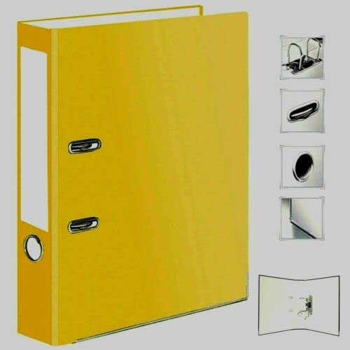 Very Strong Premium Quality Linen Lever Arch Files A4 Heavy Duty by Nobel (Yellow, 2 Files)