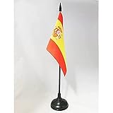 AZ FLAG Bandera de Mesa de ESPAÑA 15x10cm - BANDERINA de DESPACHO ESPAÑOLA 10 x 15 cm