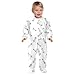 Emelivor Skateboard White Unisex Baby Newborn One-Piece Pajamas Long Sleeve Footed Pjs for Boy Girl Kids