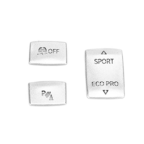 CHICIRIS Acabamento de botão para modo de direção, 3 peças/conjunto de adesivos prateados para modo