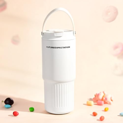 ストロー付きタンブラー 蓋付き 750ml ストロー飲み 直飲み 316ステンレスボトル ハンドル付き こぼれない ビール/コーヒー 広口 大容量 水筒 保温保冷 真空断熱 二重構造 錆びに 強い頑丈 魔法瓶 洗いやすい 車用 トレーニング用 アウトドア