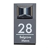 Lawnoval Solarbetriebenes Acryl-Metall-Türnummernschild mit Licht, wetterfest, graviert, hohles...