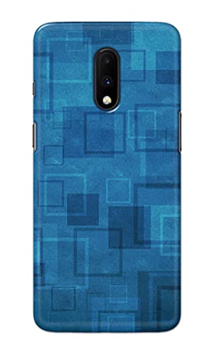 Image of Printed Hard Back Cover Case for OnePlus 6T | OnePlus 7 Back Cover (Plain Azure Blue) -702