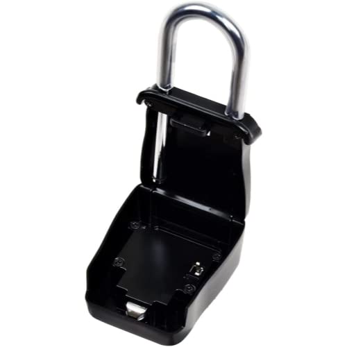 Shackle Mounted Key Storage Box With Resettable Lock Combination, Black, 1-Pack #TOP1