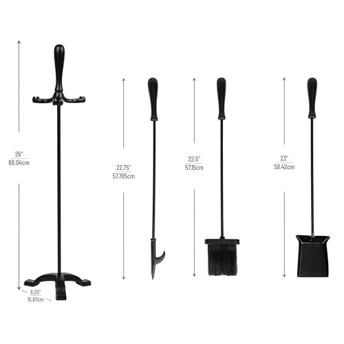 Pelle de cheminée Mind Reader en fer forgé noir de 76,2 cm - 4