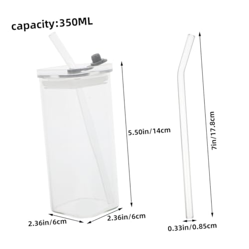 Vaso de vidrio transparente cuadrado resistente al calor con accesorios PRETYZOOM 3