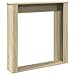 vidaXL Sonoma Oak Fireplace Frame, 100 x 20 x 100 cm, Particle Board Frame, Fireplace Frame, Fireplace Decoration