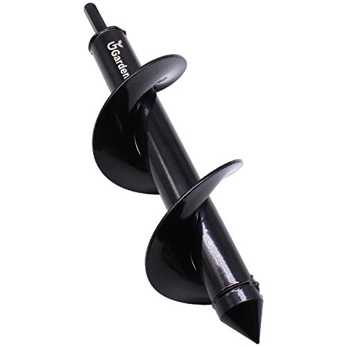 UGarden Garden Plant Flower Bulb Auger 3" x 10" Inch Rapid Planter, Earth Auger Bit, Fence Post Hole Digger Drill Bit- Bulb & Bedding Plant Auger