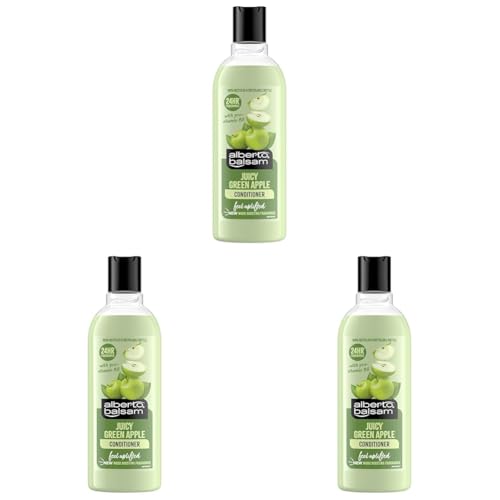 Image of Alberto Balsam Juicy Green Apple Conditioner - 300ml - with Pro-Vitamin B5-24Hr Fragrance (Pack of 3)