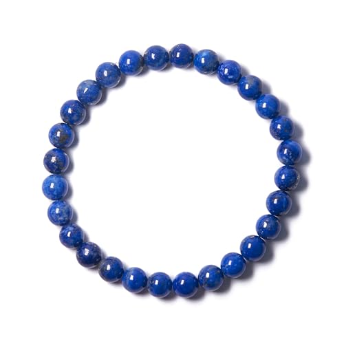 BANANE LAB Lapis Lazuli Beaded Bracelet with Mystery Polished Crystal Pendant - 6mm Real Natural Gemstone Beads for Women Men - Wisdom Truth Intuition Gift for Her him - Fits 6.0 Wrist