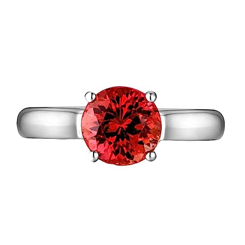 Bagues mariage argent 925 et solitaire rouge de haute qualité au sertissage 4 griffes