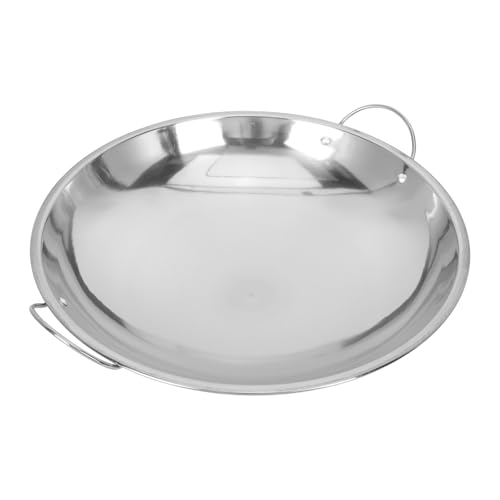 Housoutil Sartén de Acero Inoxidable 265 CM para Cocinar y Recalentar Olla Portátil Doble Asa Adecuado para Sopa Fideos y Uso Doméstico o Comercial