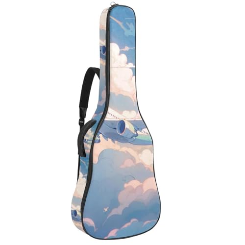 Housse pour guitare acoustique multicolore motif avion 108 cm imperméable