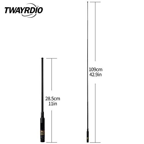 image for TWAYRDIO RH 660S Dual Band 70cm 2meter 144/430mhz Extendable Telescopi