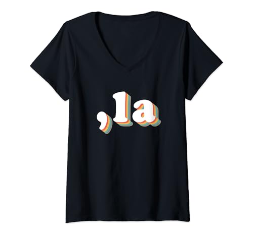 Damen Komma La Kamala Harris T-Shirt mit V-Ausschnitt