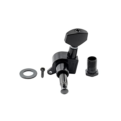 Musiclily 6-In-Line Sealed Electric Guitar String Tuning Pegs Keys Machine Head Tuners Set Right Hand For Fender Strat Stratocaster Tele Telecaster Guitar, Black #TOP4