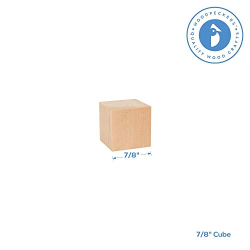 image for Unfinished Wooden Blocks 7/8 inch, Pack of 250 Small Wood Cubes for Cr