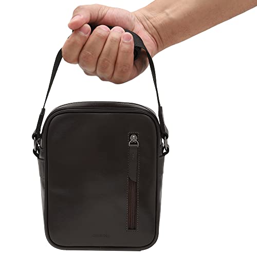 Bolsa Masculina Shoulder Bag De Couro Bovino Legítimo Couro50 Aroeira (Café)