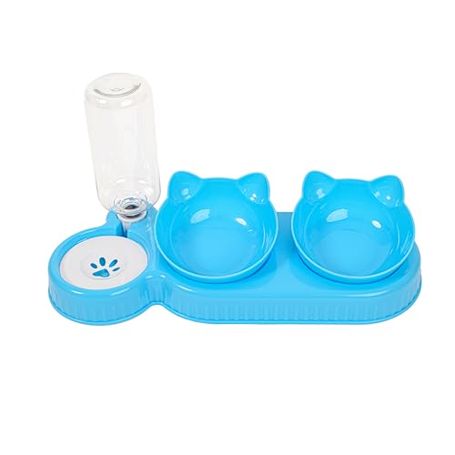 Comedero Gato - Dispensador Comida Gatos con Botella y Cuchara - comedero Gato automatico - Bebedero Gatos - Dispensador Agua Gatos - Dispensador de Comida para Gatos.
