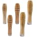 PHITUODA 10pcs Wooden File Handle with Strong Metal Collars, Round Small Ergonomic Wooden Handle for 4