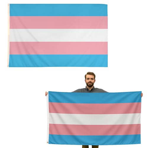 Transgender-Flagge – 1,5 x 0,9 m große Flagge – 2 Ösen – LGBT Gay Pride Events
