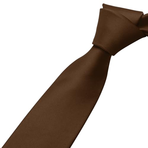 Image of KOOELLE Men's Ties Solid Pure Color Plain Neckties Formal Black Ties For Men