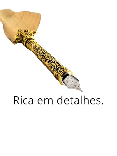 Caneta Tinteiro Pena Simples Dourado M2