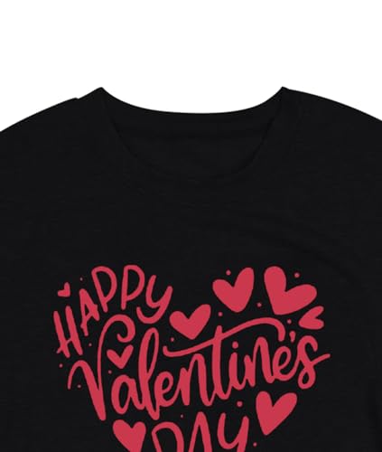 Image of Valentines Shirts for Women Valentine Love Heart Printed Graphic Tshirt Cute Girls Casual Top