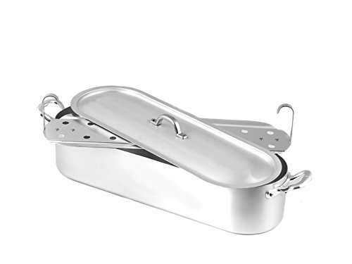 OTTINETTI Bol à Poisson en Aluminium avec Couvercle Et Grille 40 Marmite Italo 1251A040