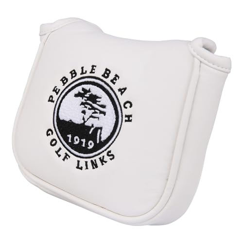 OGECLF 1pc Golf Club Square Mallet Putter Head Cover for Center Shaft Putters Center Shaft Square Mallet Cover with Magnetic Closure (White)