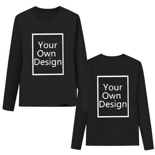 Custom T Shirts for Girl Boy Personalized Long Sleeve Shirt Your Own Design Add Text/Photo/Image/Logo for Children