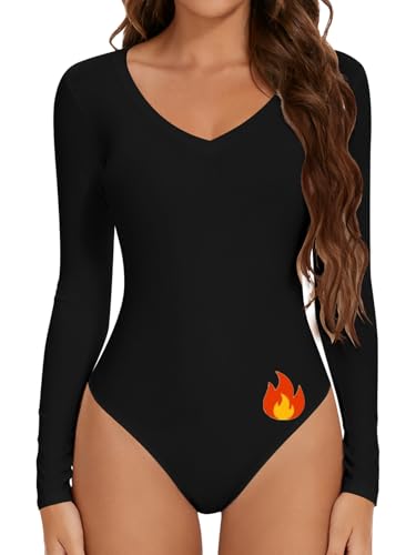 Joyshaper Thermo Body Damen Langarm V Ausschnitt Bodysuit Top...