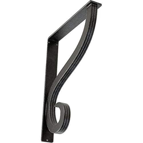 Ekena Millwork BKTM02X12X15TASAPW Metal Bracket, 2" W x 12" D x 15" H, Antiqued Pewter