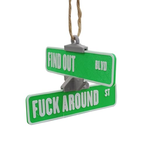 Funny Street Sign HangerFuck Around And Find Out Car Mirror Hanging Accessories | Novelty Rotation Street Corner Signs For Car Rearview Mirror Decor Gag Gifts