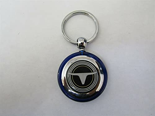 Generic - 1970-1977 MAVERICK CALF EMBLEM LOGO W/O LETTERING ROUND PLASTIC KEYCHAIN - BLUE