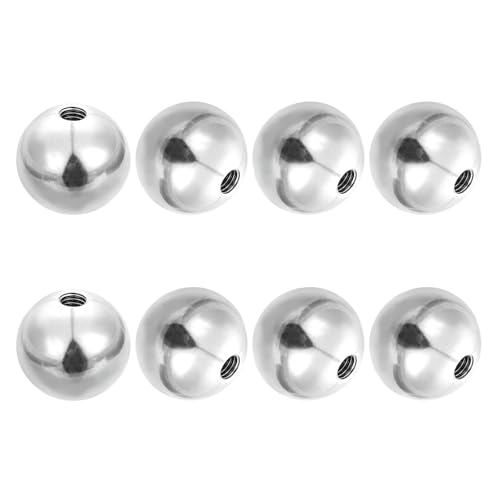 PATIKIL 8Pcs 20mm Ball Nuts Knob, M5 UNC Female Threaded Steel Swivel Ball Joint Adapter Converter for Super Clamp Camera Hot Shoe Mount Light Tripod Phone Holder, Silver
