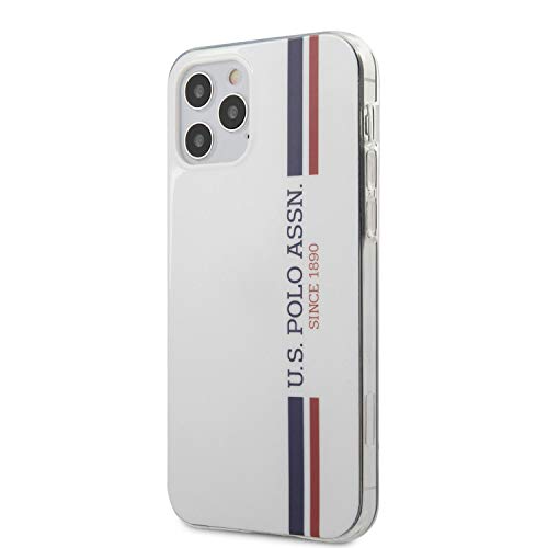 US Polo USHCP12MPCUSSWH Tricolor Collection Coque de Protection pour iPhone 12/12 Pro 6,1" Blanc