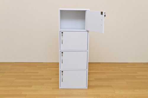 Amazon｜鍵付きラック ( 鍵付きカラーボックス ロッカー ) 【4段】 幅