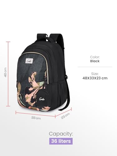 Image of Genie Seabloom Laptop Backpack for Girls (36L) | Stylish Office, College & Travel Laptop Backpack | Multi-Compartment, Lightweight, Ergonomic Straps | Black