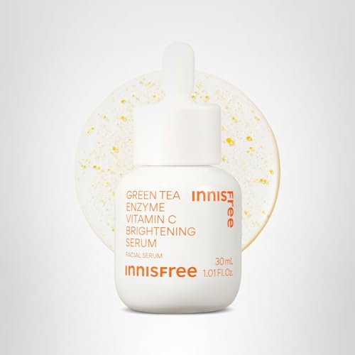 innisfree Green Tea Enzyme Vitamin C Serum for Dark Spot Fading, Korean Face Serum for Glow and Radiance