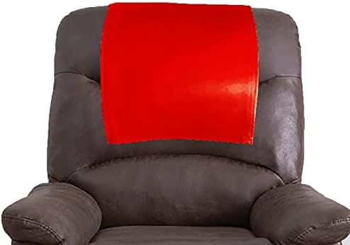 Rolendo Genuine Leather Recliner Chair Headrest Cover, Furniture Protector, Loveseat Theater Seat Cover, Recliner Slipcovers Red 18X26 Piece of 2