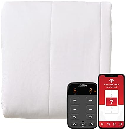 Sunbeam Polyester Wi-Fi Connected Mattress Pad, Electric Blanket, 10 Heat Settings, King Size