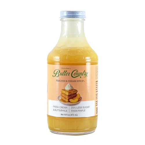 Butter Country Rich & Creamy Peach Syrup for Pancakes and