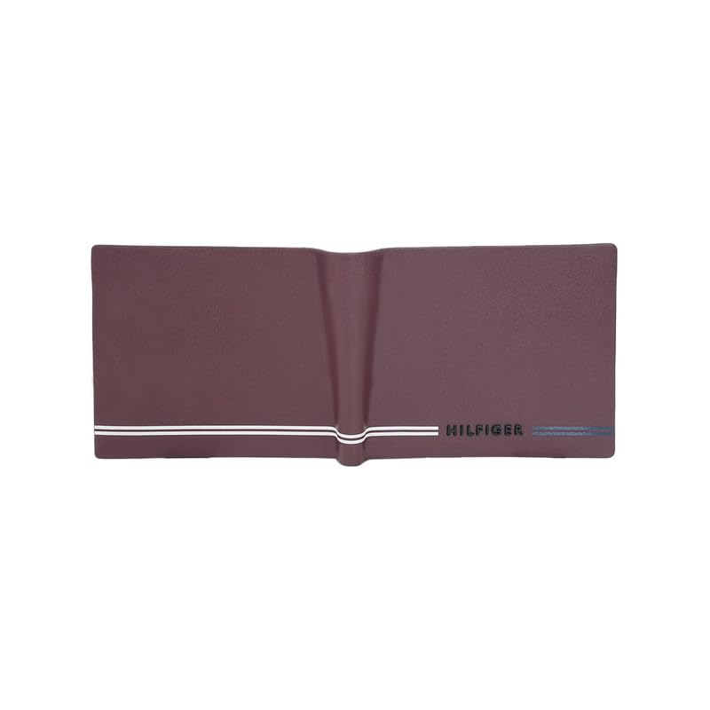 Image of Tommy Hilfiger Men's Escravos Global Coin Wallet - Wine | Leather | Sleek Solid Design| Purse for Men | Ideal for Gifting