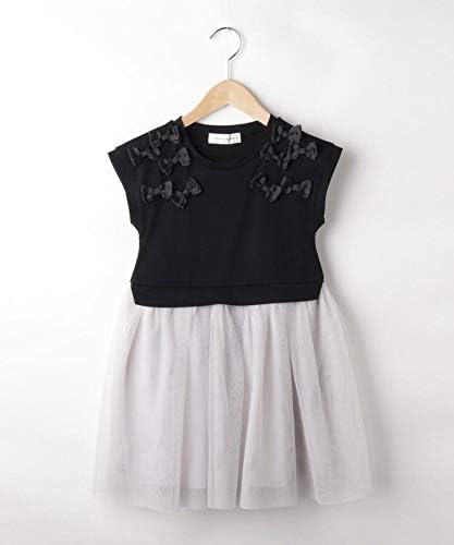 Amazon クチュールブローチ ミドルワンピース Web限定kids 100 1cm リボンチュールドッキングワンピース キッズ ワンピース チュニック 通販