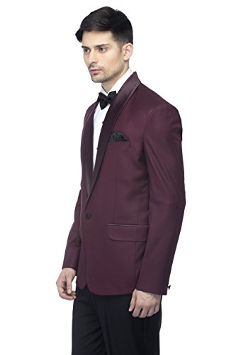 FAVOROSKI-Designer-Mens-Solid-Poly-Viscose-Slim-Fit-Shawl-Collar-Tuxedo-Suit-Blazer