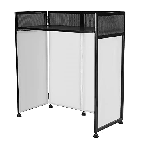 Pantalla plegable para DJ con estructura de aluminio y paneles blancos miniatura 3