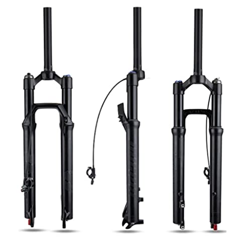 LHHL Montañas Horquillas Bicicleta 27.5/29 Pulgadas MTB Suspensión Aire Horquilla Rebote Ajuste Viaje 100 Mm 1 1/8 Tubo Recto Bicicletas Toteras Delanteras Disco Bloqueo Bloqueo Remoto QR 9 Mm Cover