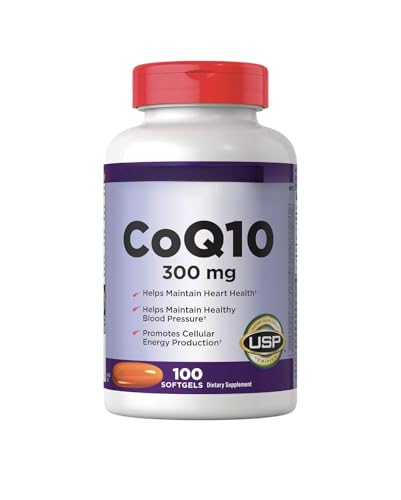KS CoQ10 300mg Softgels, 100 Count, Heart Health Support, USP Verified, Promotes Cellular Energy Production